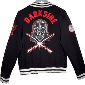 Star Wars Darth Vader Varsity Bomber Jacket Youth Size L Lightsaber Dark Side